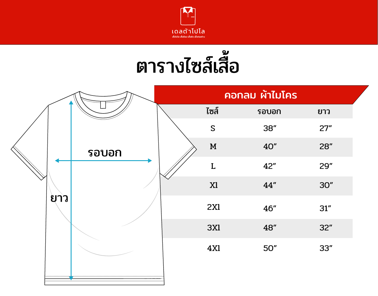 ตารางสีเสื้อผ้าไมโคร